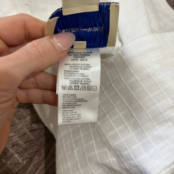 Paloma Wool Laura Dress in White 100% Cotton Size 34 US 2 - Picture 13 of 14